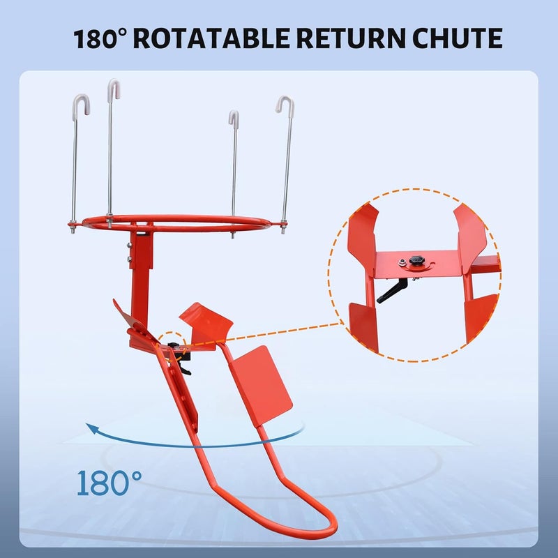 ProSlam Basketball Return Attachment, Heavy Duty Durable Steel Return System for Basketball - 180 Degree Rotatable Chute Shot Returner for 18" Rim Indoor and Outdoor【Product Patents】 - Image 2